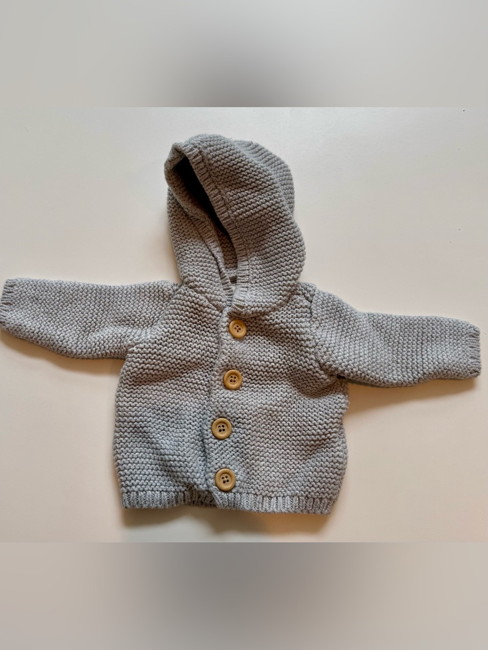 Little planet nb Baby Hooded Knit One-Piece in Light Gray